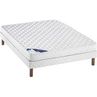 DecoInParis Ensemble Sommier + Matelas Mousse 15 Cm 140x190 Cm – Confort 2 Personnes Made In France