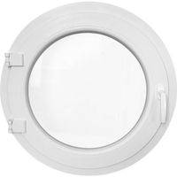 Fenêtre ronde à la française gauche 650 mm PVC blanc oeil de boeuf