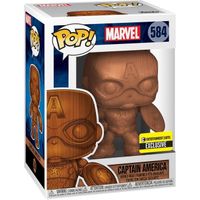 Figurine Pop [Exclusive] Marvel : Captain America (Wood / Bois) [584]