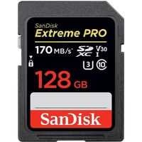 Carte Mémoire SDXC 128 Go Sandisk Extreme Pro jusqu'à 95 Mo-s, Classe 10, U3 V30 UHS-I 4K pour Caméra SDXXG