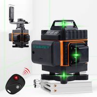 Niveau Laser 16 Lignes Lumière Verte Croix 4D 360° Rotation avec Plateforme élévatrice et Accessoires de Fixation