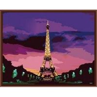 YEESAM ART Peinture par numéros Kits Sans Cadre 16 x 20 pouces – tour Eiffel - Déco par numéro Nouvelle Libération