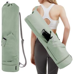 Sac Pour Tapis Pilates Portable VFIDPSU - Respirant, Bandoulière Réglable, Rangement Pratique (Noir)