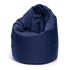 Pouf Sac Eco Bleu Marine 80x90x50 Cm - Rembourrage Billes, Housse Lavable, Design Moderne Et Confortable