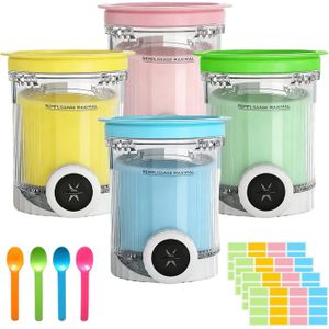 Pour Les Pintes Et Couvercles De Luxe Ninja Creami, 4 Pintes Et Couvercles De Rechange Compatibles Avec La Sorbetiere De La Serie Ninja Nc501 Nc500