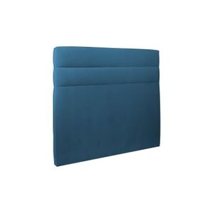 TÊTE DE LIT Tete de lit Lignes Velours Bleu L 140 cm - Ep 10 c