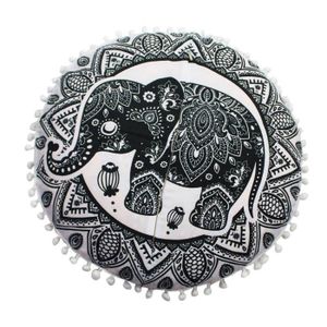 Indian mandala éléphant taie d/'oreiller Rond Bohémien Décoration Housse de coussin