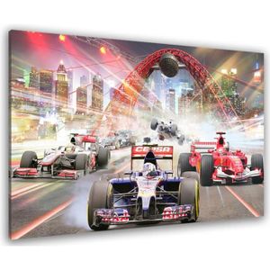 Tableau sur toile Voiture - Formule 1 - Circuit - Voiture de course -  120x80 cm 