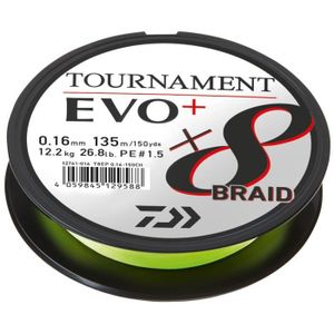 BOITE DE PÊCHE Tresse Daiwa Tournament 8 Braid Evo + chartreuse - chartreuse/jaune - 0,1 mm