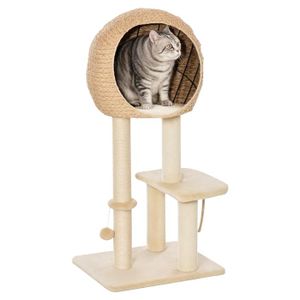 Lionto Tonneau griffoir Arbre à Chat Colonne avec sisal pour gratter et  Plateau avec Peluche, Hauteur 50 cm[S428] - Cdiscount Animalerie