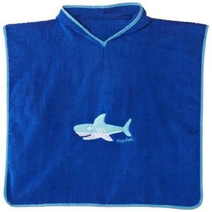 PEIGNOIR Playshoes - Peignoir Garçon Terry Poncho, Hooded Towel Shark - Bleu original - FR : Taille unique Taille fabricant : L