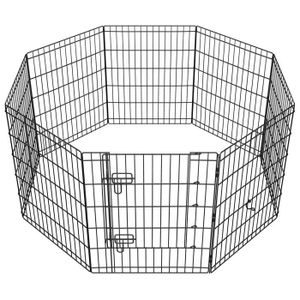 ENCLOS - CHENIL Yaheetech Parc pour chien 8pcs Cage pour Chiens Enclos Pliant à Chiots Lapins Clôtures Chenil pour Chirens Chiots  Métal  61 x 76 cm