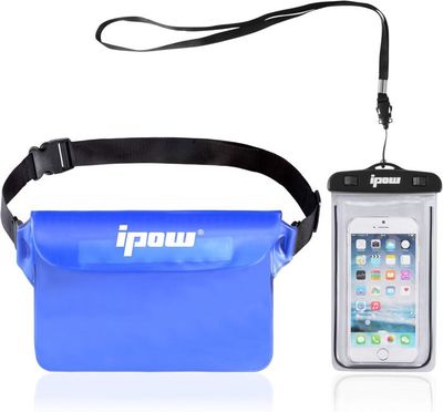Pochettes Étanches IPOW IPX8 - Lot De 2 | Pour Téléphone, Argent, Cartes | Activités Nautiques