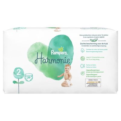 HARMONIE COUCHES Taille 2 (4-8 KG) 39 COUCHES PAMPERS
