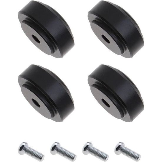 Brollitest Lot De 4 Pieds Haut-Parleurs Amortisseurs – Isolation Vibrations, Charge 100 Kg, Argenté