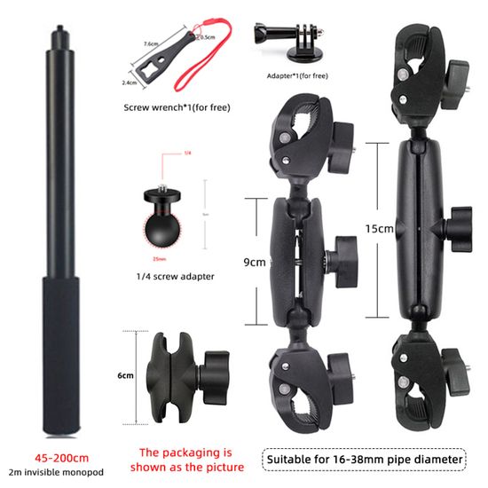 Perche à Selfie Invisible 135 Cm Pour Insta360 - Télescopique, Alliage Aluminium - Avec Dragonne