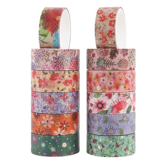 Bande Adhesive - Lot 12 Rouleaux Ruban Adhésif À Paillettes Colorées