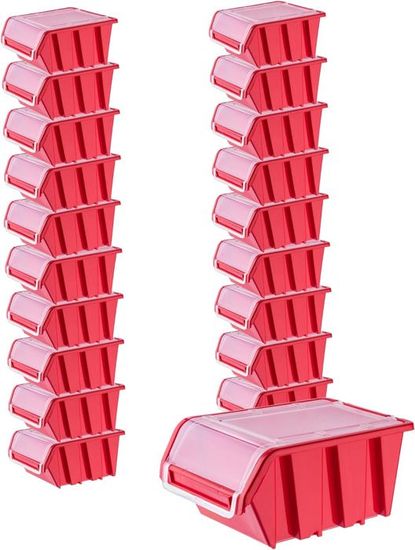 Boîtes à Chaussures Transparentes Empilables - Lot De 20 - 33x23x14 Cm - Plastique PP - Rose, Rangement Organisé