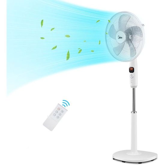 Pro Breeze Ventilateur Sur Pied Intelligent 109 Cm – Ultra Silencieux 29 DB, Wi-Fi, Alexa, Oscillation 135°/100°, 9 Vitesses, Écran LED & Télécommande