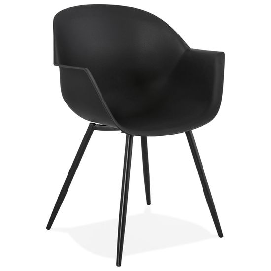 Chaise De Jardin Design PLEMO Noire - Plastique Polypropylène - Intérieur/Extérieur - Alterego - 7