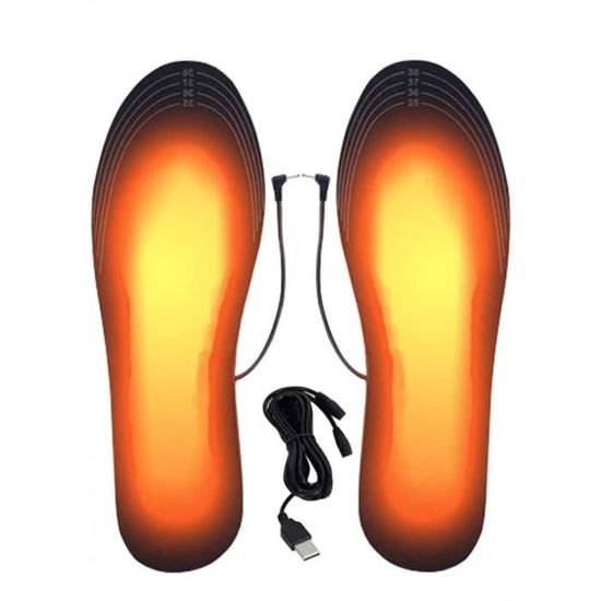 Semelles chauffantes USB Chaussures à batterie électrique rechargeable Réchauffeur hiver Garder
