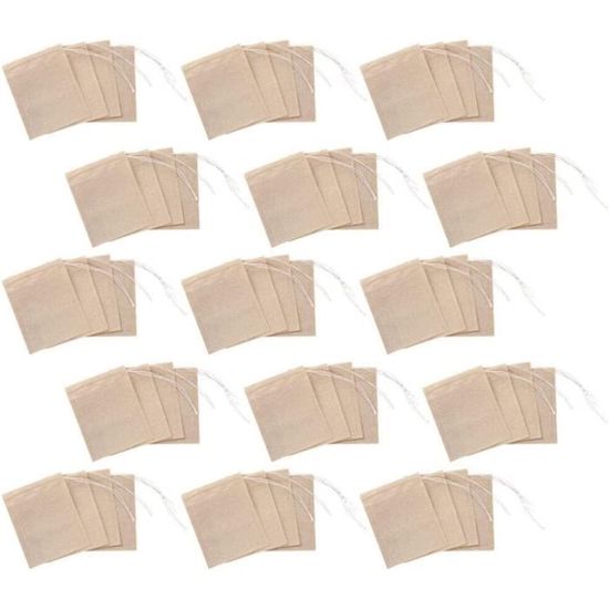 200 Sachets à Thé Vides En Papier Naturel Non Blanchi - Ronds, Avec Cordon De Serrage - Pour Thé, Café, épices, Bains