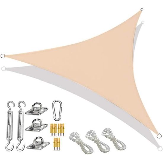 Voile Ombrage Piscine Intex Toile Ombrage Auvent 320 X 380 Cm, 98% UV Résistant Et Respirant Le Vent, Terrasse Imperméable Voile D'ombrage, Pour Plein Air, Jardin, Terrasse, Gris Clair Voile D'ombrage Anti