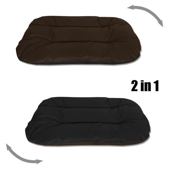 BedDog lit pour chien REX, 2en1, coussin, panier pour chien [L env. 80x60cm, MOCCA (noir/brun)]