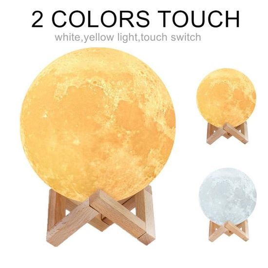 Uten Lampe Lune 3D, Veilleuse LED Lampe Décorative 16 Couleurs avec