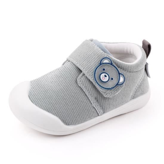 Chaussure Bebe Fille Garcon Premier Pas Baskets Plat Caoutchouc Antiderapant Confort Gris Cdiscount Chaussures