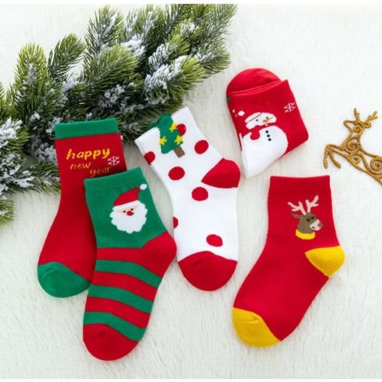 Lot De 3 Chaussettes De Noël, Chaussettes De Bonhomme De Neige