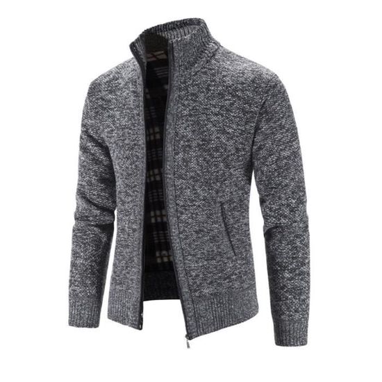Maintenant Ce Gris Grand Tricot Lourd Capuche Pull Hommes Neuf