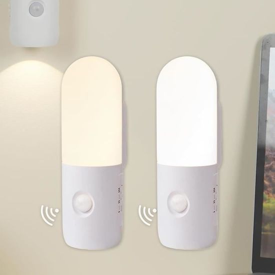 Lot De 3 Lampes Murales Rechargeables Avec Détecteur Mouvement - 3 Couleurs (blanc Chaud, Naturel, Froid) - Collage Magnétique, Idéal Escalier, Placard, Couloir
