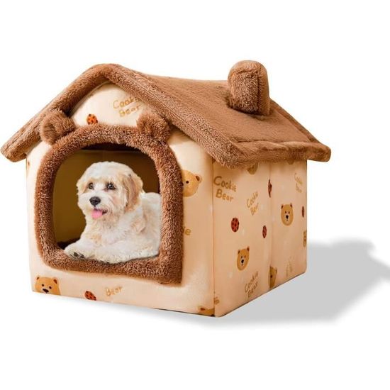 Niche Igloo PETCUTE Pour Chat Et Petit Chien – Lavable – Fond Antidérapant – Matelas Amovible En Polaire – Tailles S/M/L