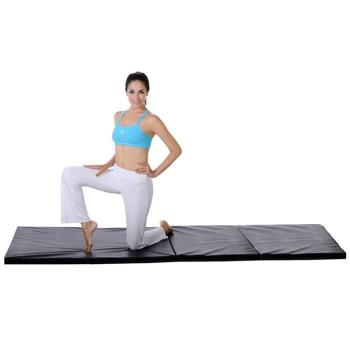 FIRNOSE 240x120x5 cm Tapis de Gymnastique Epais Tapis Sol Gymnastique Anti Derapant - Tapis Gymnastique Pliable - Noir