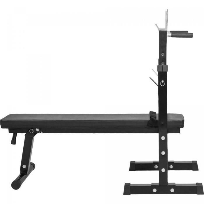 Gorilla Sports - Banc de musculation avec support de barres (Noir)