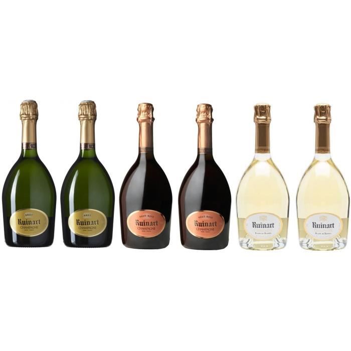 Lot Découverte de 6 Champagne Ruinart 75cL