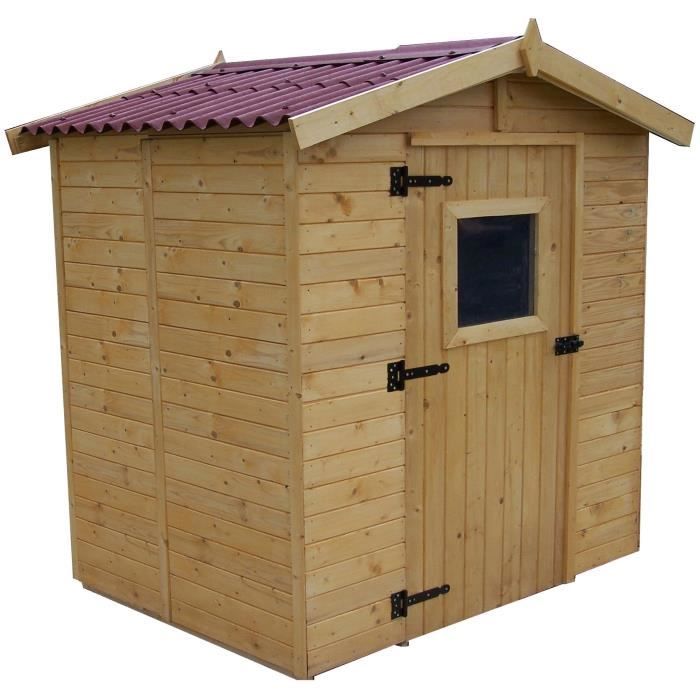 HABRITA - Abri Panneau - 16 mm - Surface extérieure : 3,37 m2 - Bois massif avec plancher