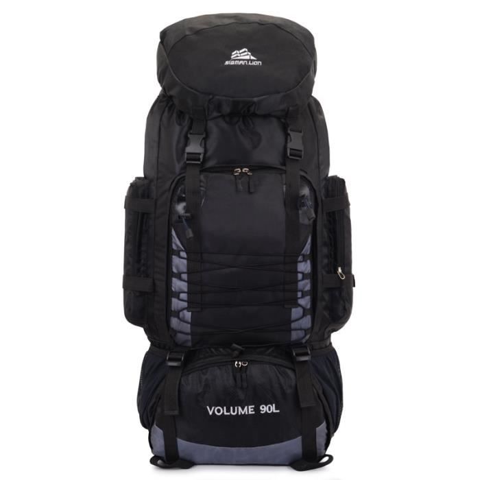 Black -90L sacs à dos armée sac de randonnée Trekking voyage alpiniste sac à dos 90L grande capacité sac de Sport en plein air sac d