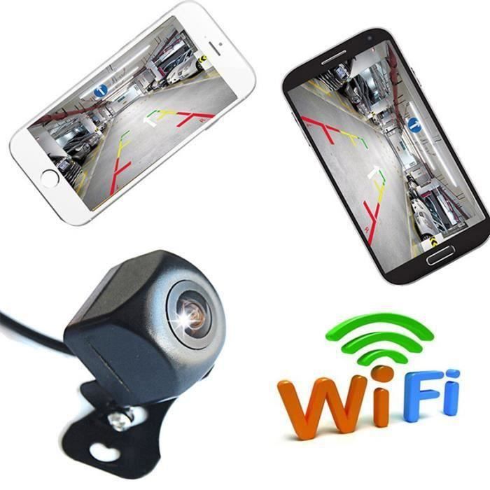 Caméra de Recul wifi voiture sans fil caméra de recul de recul HD vision nocturne grand angle angle mort caméra de traction arrièr