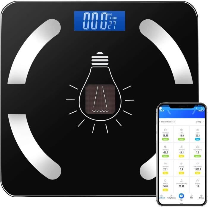 Arboleaf - Balance de peseacutee numeacuterique, intelligente, 11 index de mesure pour masse graisse et meacutebolisme basal,
