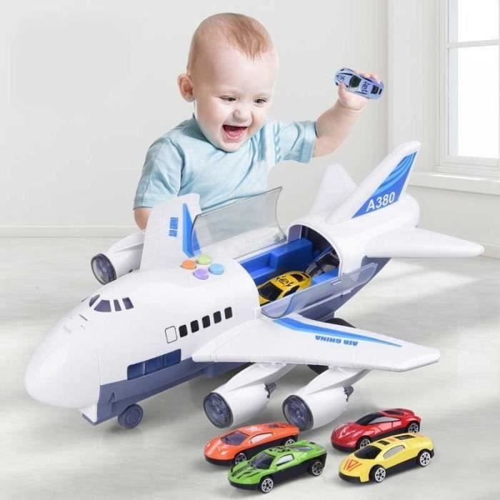 Tapis d'éveil,Piste de Simulation inertie avion jouet pour enfants avec Simulation de musique avion de - Type White with 2cars