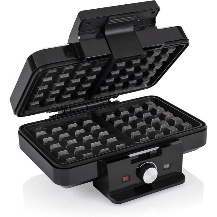 Tristar WF-1165 Thermostat réglable - 2 gaufres par session, Acier Inoxydable, Noir