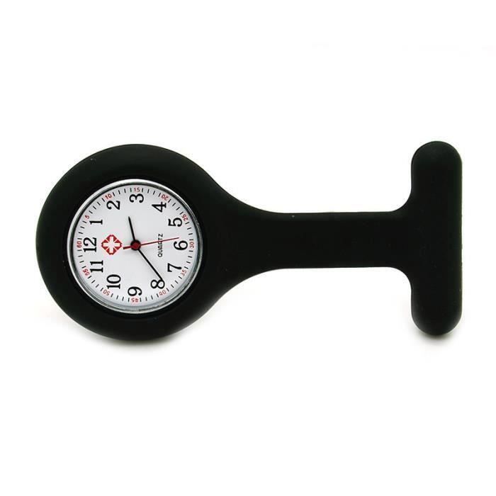 Montre Silicone pour infirmière Noir