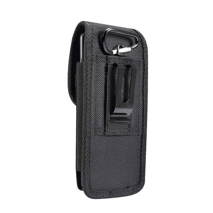 pour ZTE Blade V7 Plus Étui Housse Ceinture Verticale Cuir Nylon - Noir