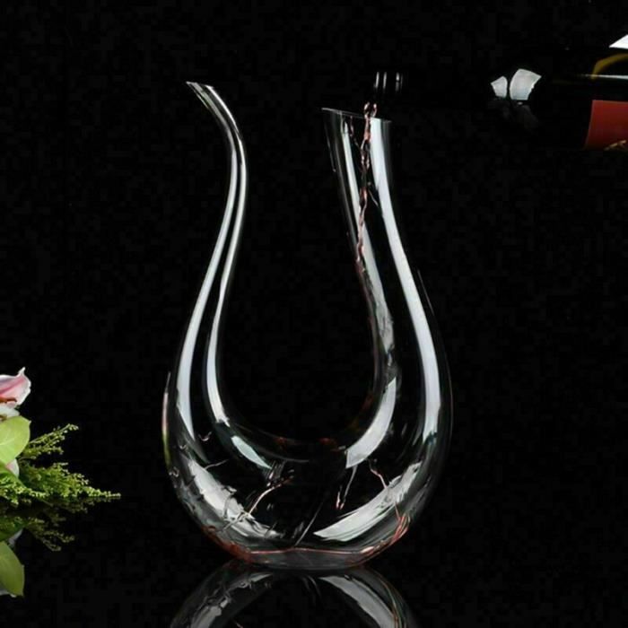 Carafes vin,Cristal en forme de U 1500ml vin décanteur harpe cygne décanteur créatif vin séparateur clair vin aérateur - Type 1PC