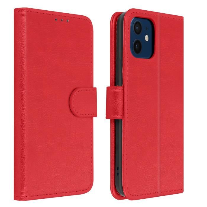Étui Apple iPhone 12 Mini Protection avec Porte-carte Fonction Support rouge Rouge