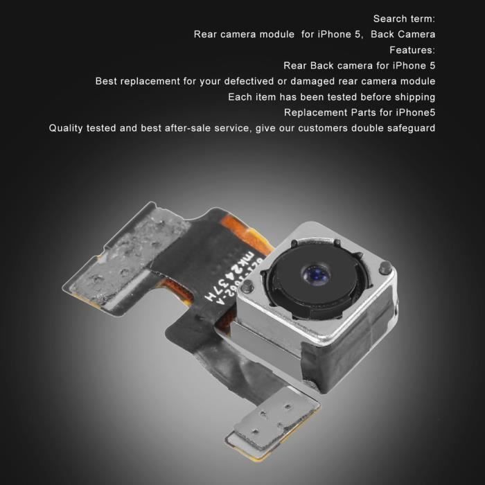 Getek Remplacement du module de caméra arrière de l'appareil photo arrière avec câble flexible pour iPhone 5 5GNoir