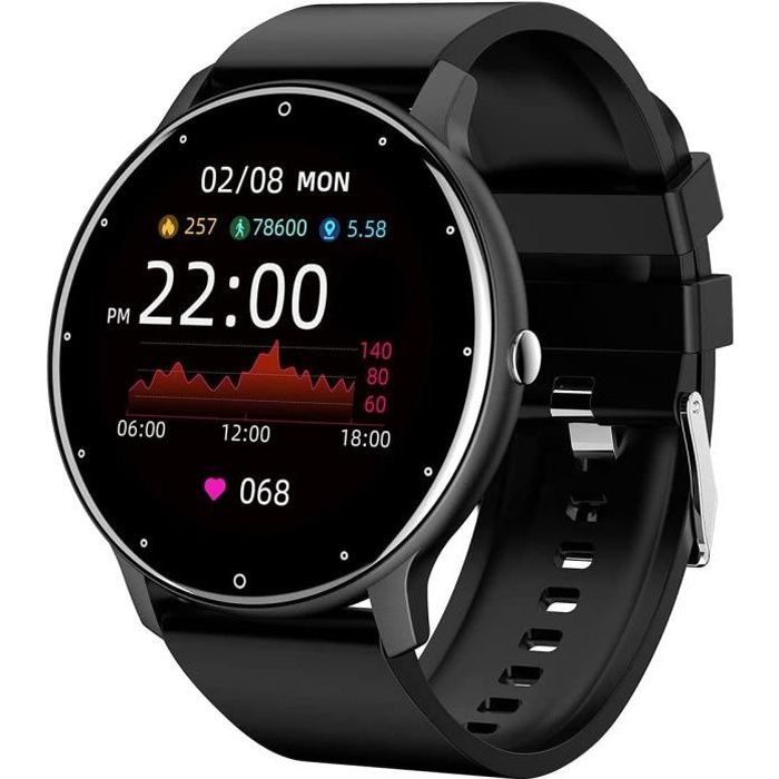 ZL02 Montre Intelligente Plein Écran Sport Fitness Montre IP67 Étanche Rappel D'informations Montre Multifonctionnelle - Noir