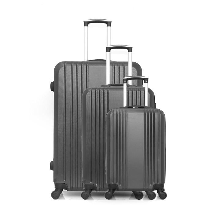 HERO – SET DE 3 - ABS – 75cm – 4 roues – RIF – GRIS FONCE